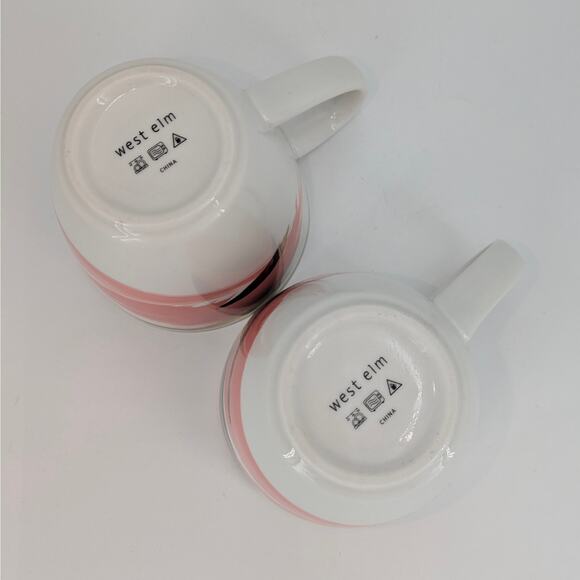 West Elm Ceramic Mug Set Abstract Brushstroke Teal Pink Gold Coffee Tea Cup - Picture 6 of 10